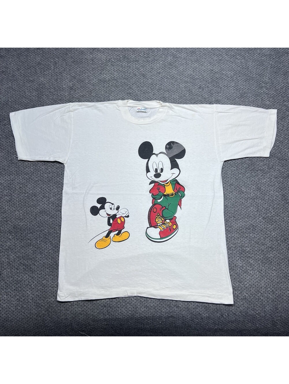 Vintage 1980S Mickey Mouse Shirt Large Cartoon Promo Men’s Rare White